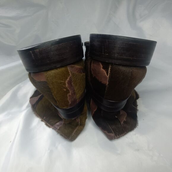 MARCO DELLI - Men\'s Brown Distressed Leather Boots  Hair On- Size 44 / USA 11